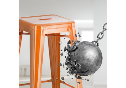 Ensemble de 2 tabourets de bar Joshua orange