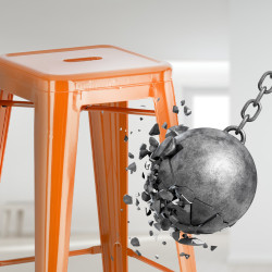 Juego de 2 taburetes de bar Joshua Orange