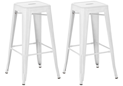 Conjunto de 2 banquetas de bar Joshua brancas