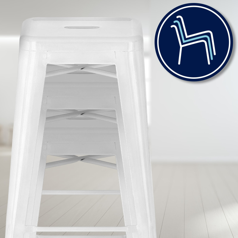 Conjunto de 2 banquetas de bar Joshua brancas