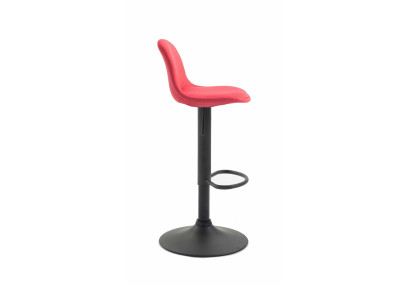 Tabouret de bar Kiel en tissu noir et rouge