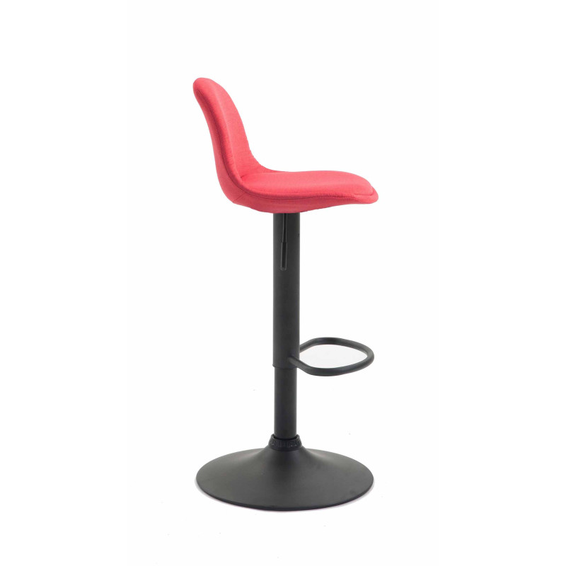 Tabouret de bar Kiel en tissu noir et rouge