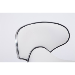 Conjunto de 2 banquetas de bar Las Vegas V2, em couro sintético, cromadas, brancas.