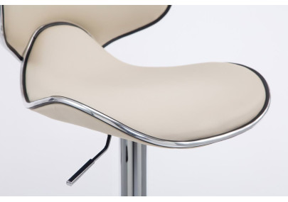 Set di 2 sgabelli da bar Las Vegas V2 in similpelle cromata crema