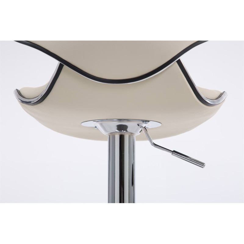 Set di 2 sgabelli da bar Las Vegas V2 in similpelle cromata crema