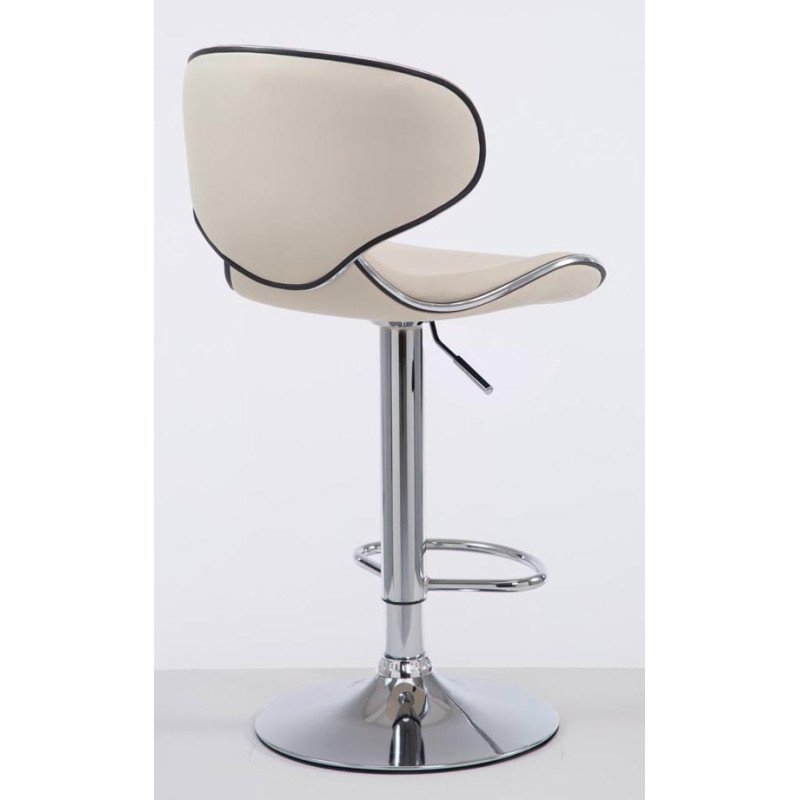 Set di 2 sgabelli da bar Las Vegas V2 in similpelle cromata crema