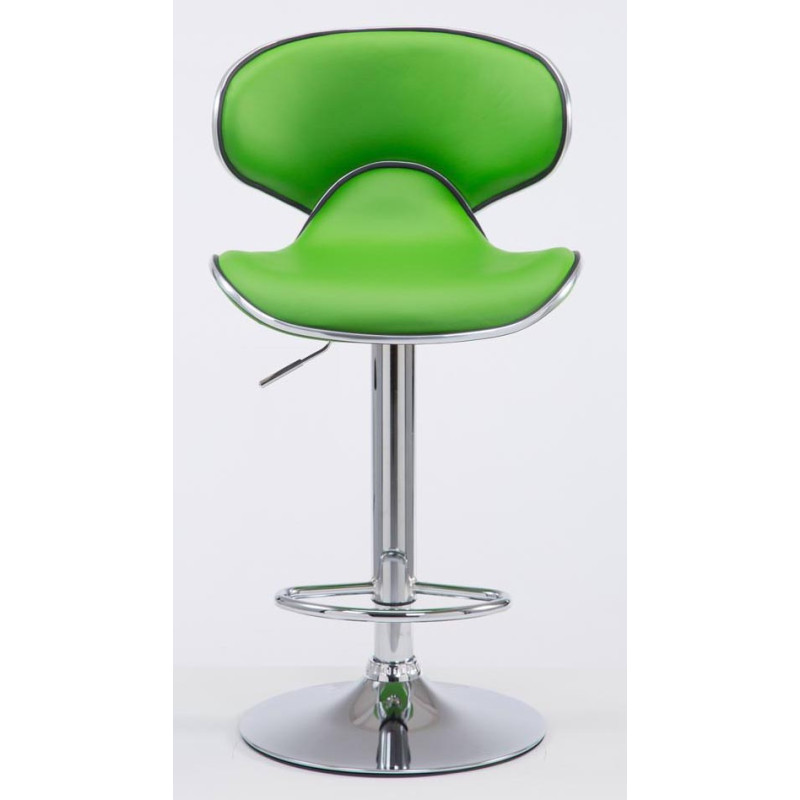 Conjunto de 2 banquetas de bar Las Vegas V2 em couro sintético verde cromado