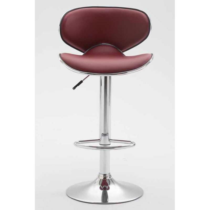 Set di 2 sgabelli da bar Las Vegas V2 in similpelle cromata rosso bordeaux