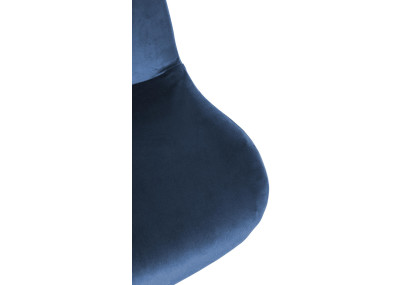 Ensemble de 2 tabourets de bar Solon, velours blanc, bleu