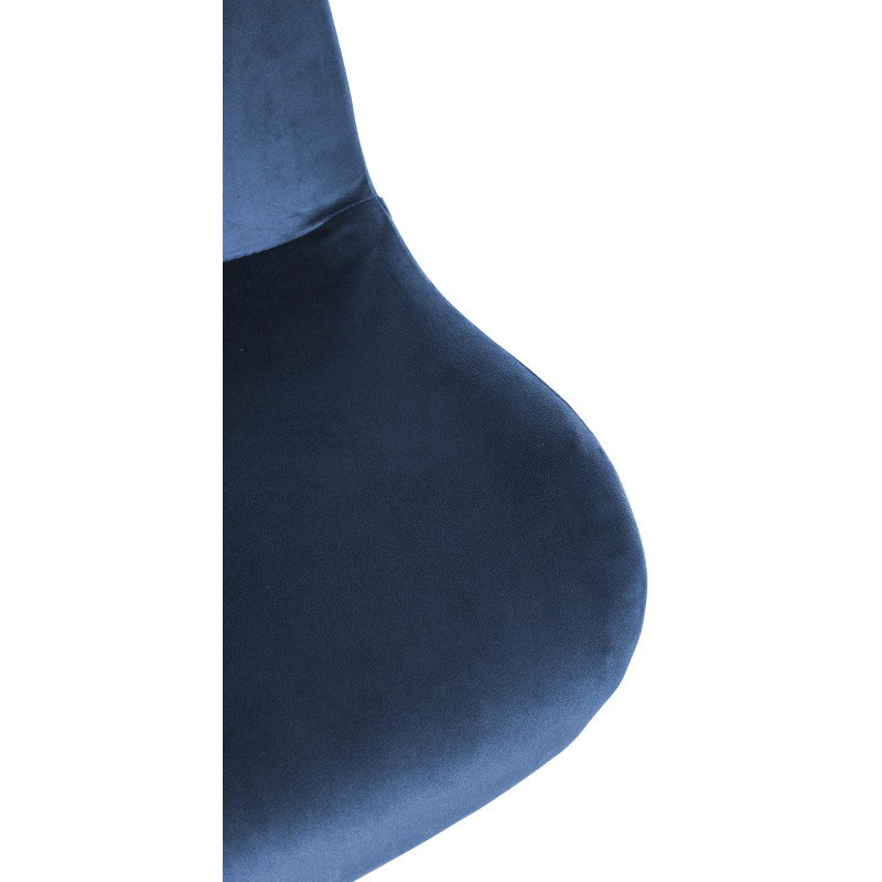 Lot de 2 tabourets de bar Solon, velours blanc bleu