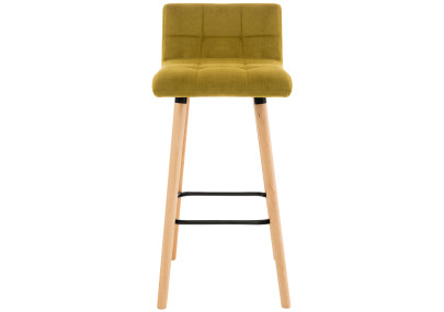 Banqueta de bar Lincoln em veludo amarelo