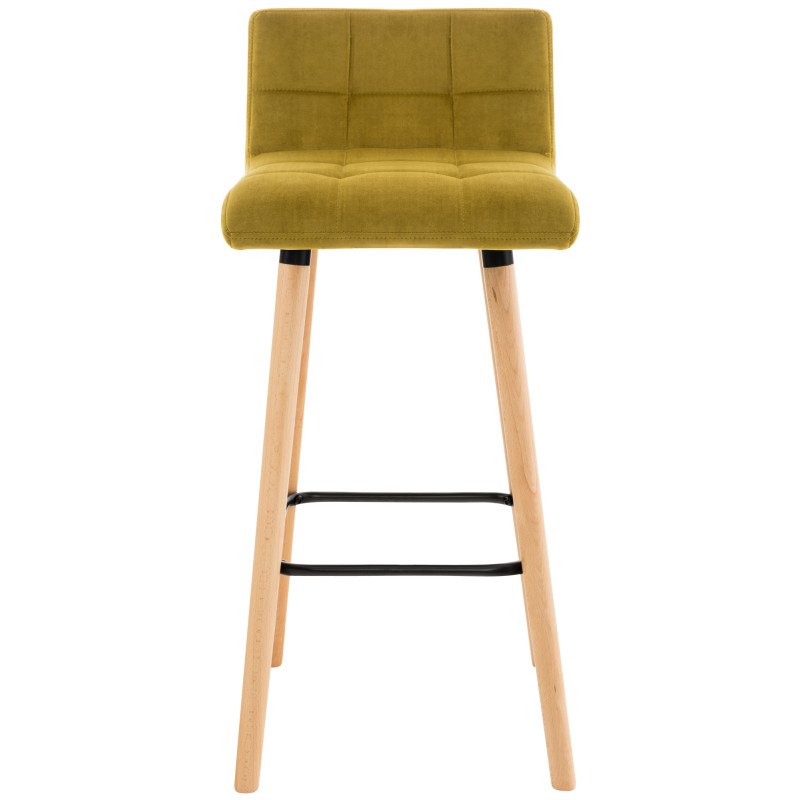 Tabouret de bar Lincoln en velours jaune