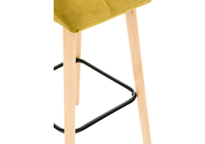 Tabouret de bar Lincoln en velours jaune