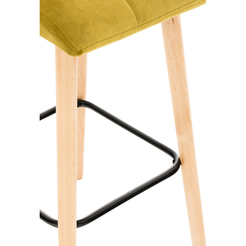 Tabouret de bar Lincoln en velours jaune
