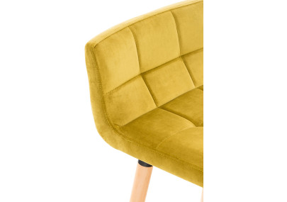 Tabouret de bar Lincoln en velours jaune