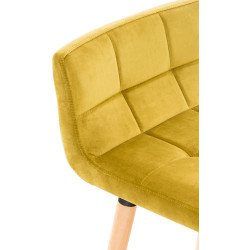 Tabouret de bar Lincoln en velours jaune