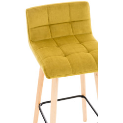 Tabouret de bar Lincoln en velours jaune