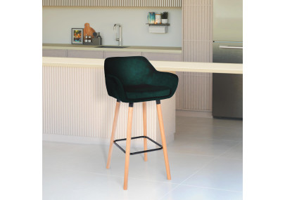 Tabouret de bar Grant en velours vert