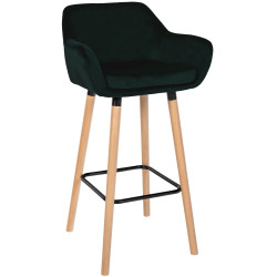 Tabouret de bar Grant en velours vert