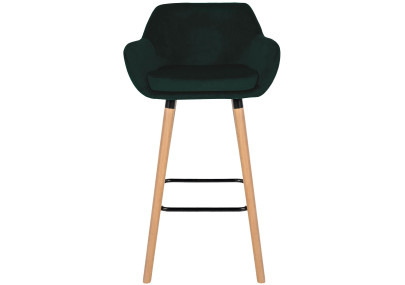 Taburete de bar Grant de terciopelo verde