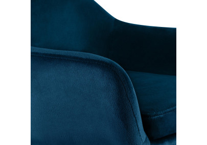 Tabouret de bar Grant en velours bleu