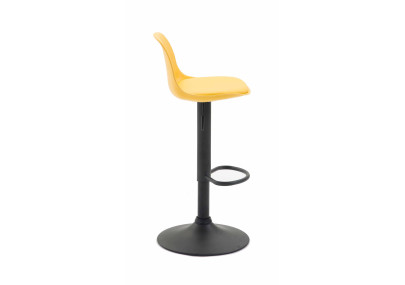 Tabouret de bar Kiel, similicuir, noir et jaune