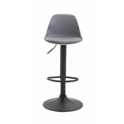 Tabouret de bar Kiel en similicuir noir gris