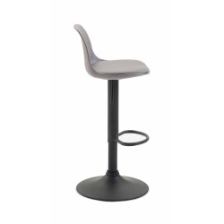 Tabouret de bar Kiel, similicuir, noir/gris
