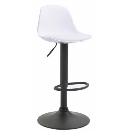 Tabouret de bar Kiel, similicuir, noir et blanc