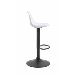 Tabouret de bar Kiel, similicuir, noir et blanc