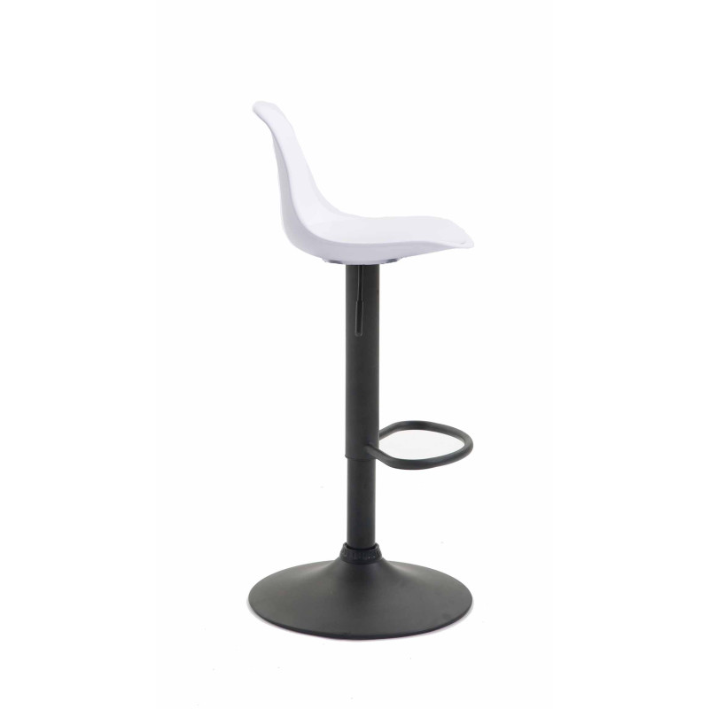 Tabouret de bar Kiel, similicuir, noir et blanc