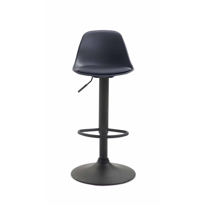 Tabouret de bar Kiel en similicuir noir noir