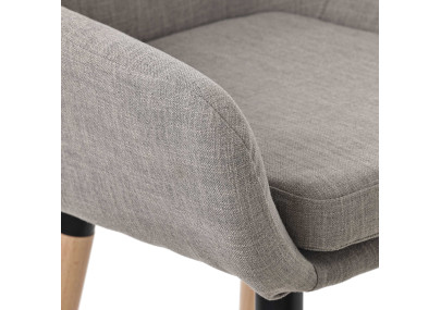 Lot de 2 tabourets de bar Grant tissu gris