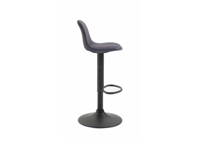 Tabouret de bar Kiel, tissu : noir/gris foncé