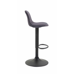 Tabouret de bar Kiel en tissu noir gris foncé