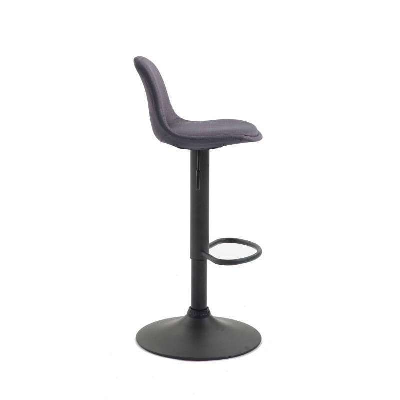 Tabouret de bar Kiel en tissu noir gris foncé