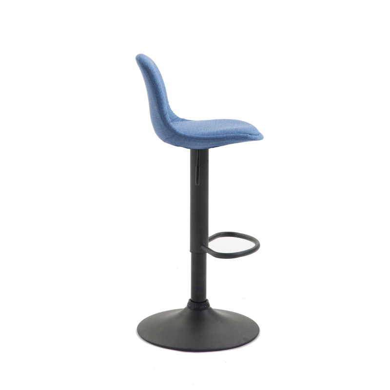 Tabouret de bar Kiel en tissu noir bleu