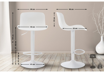 Tabouret de bar blanc Almada