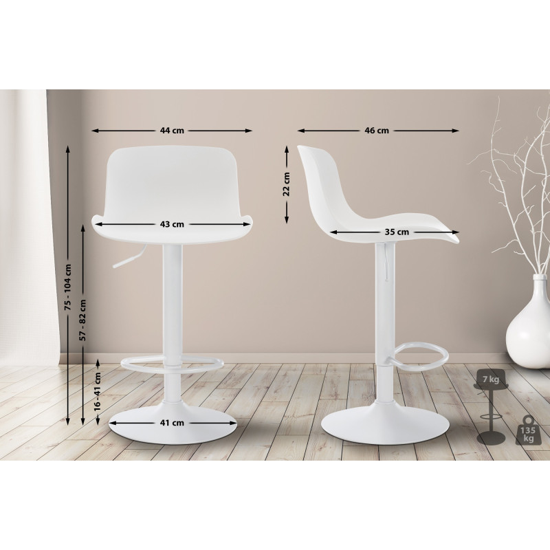 Tabouret de bar Almada blanc