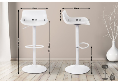 Tabouret de bar blanc Aveiro