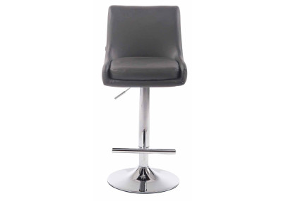 Conjunto de 2 banquetas de bar Club, em couro sintético, cinza cromado