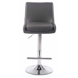 Ensemble de 2 tabourets de bar Club, similicuir, gris chromé
