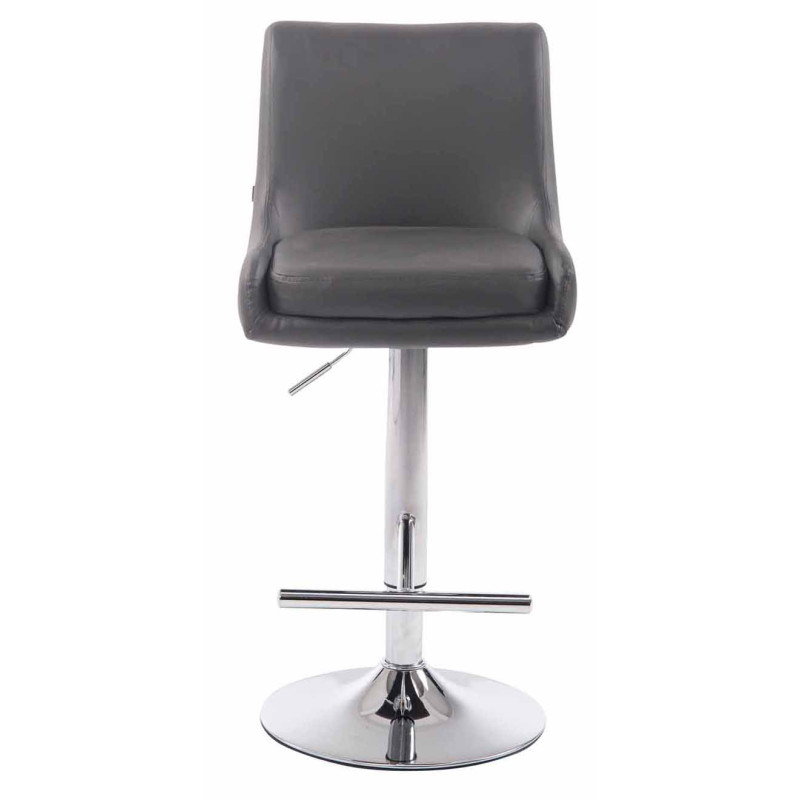 Conjunto de 2 banquetas de bar Club, em couro sintético, cinza cromado