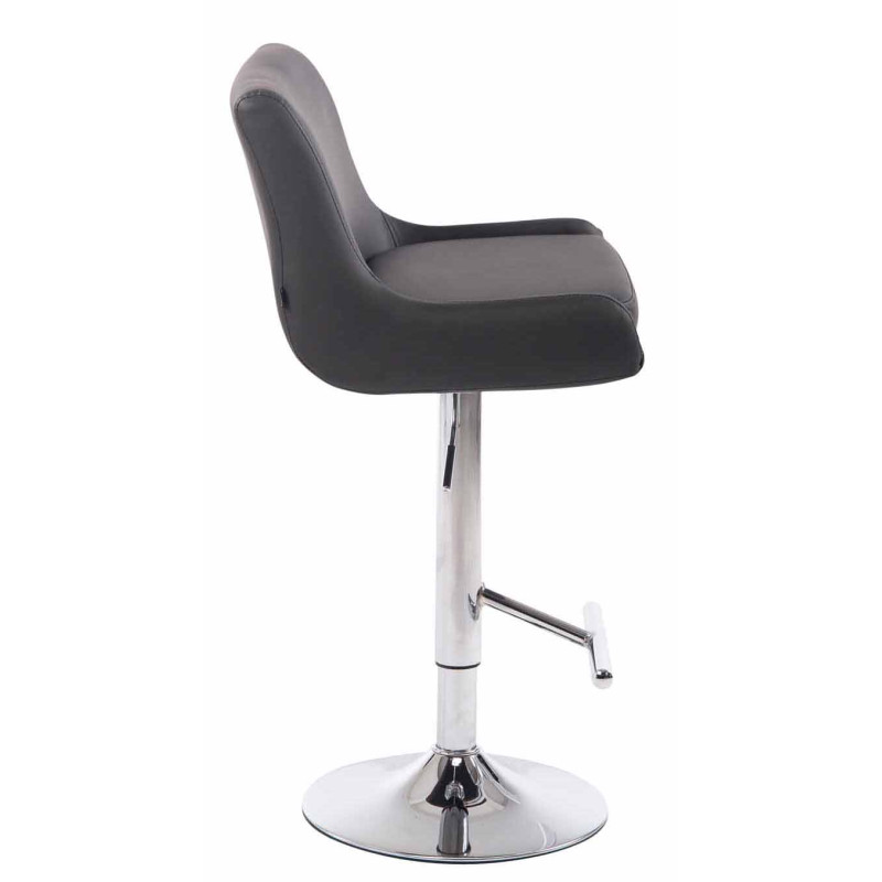 Conjunto de 2 banquetas de bar Club, em couro sintético, cinza cromado