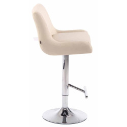 Ensemble de 2 tabourets de bar Club, similicuir, chromés crème