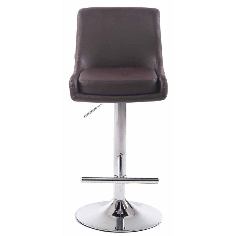 Conjunto de 2 banquetas de bar Club, em couro sintético, marrom cromado