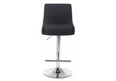 Ensemble de 2 tabourets de bar Club, tissu, chrome, noir