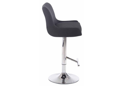 Ensemble de 2 tabourets de bar Club, tissu, chrome, noir