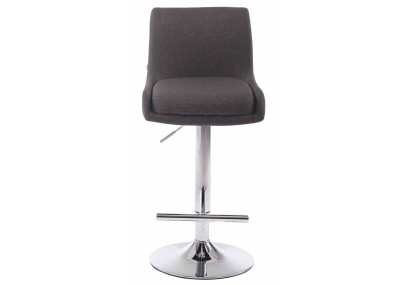 Ensemble de 2 tabourets de bar Club, tissu, chrome, gris foncé
