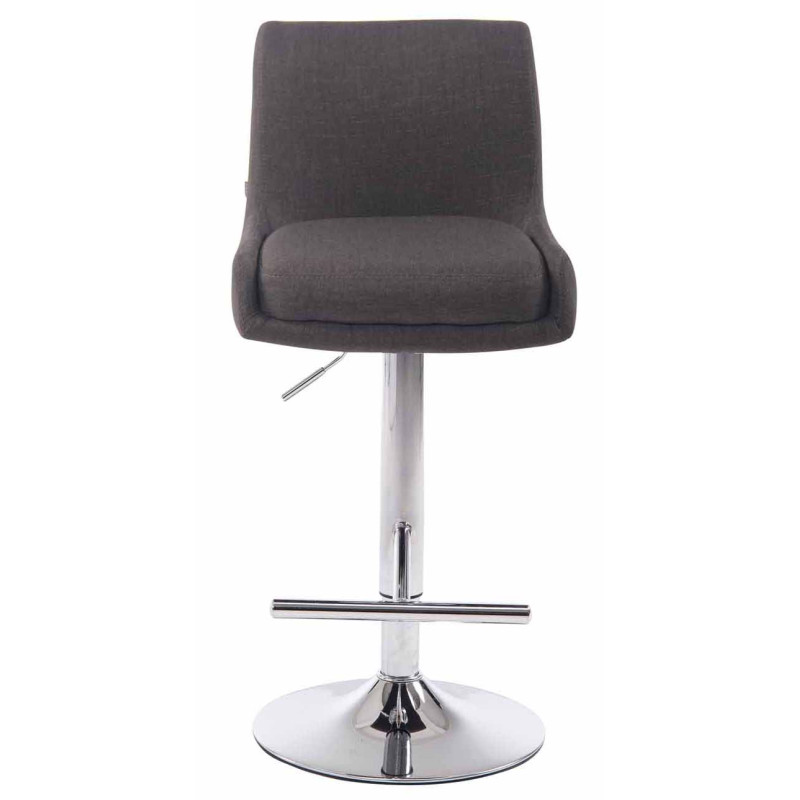 Ensemble de 2 tabourets de bar Club, tissu, chrome, gris foncé